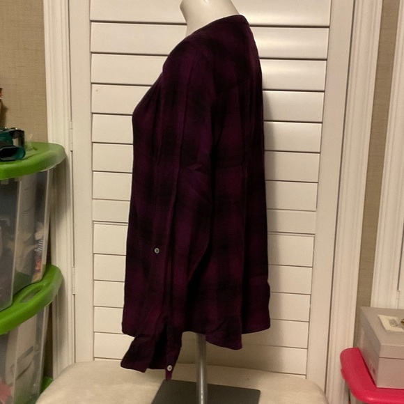 Rebecca Malone Purple Plaid Button-Down Shirt - Picture 5 of 8